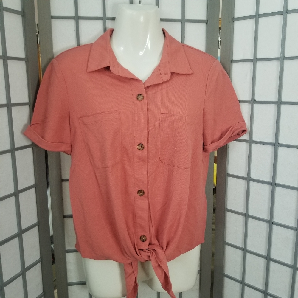 Massimo Dutti Knotted Tops with Two Pockets at front Size Small